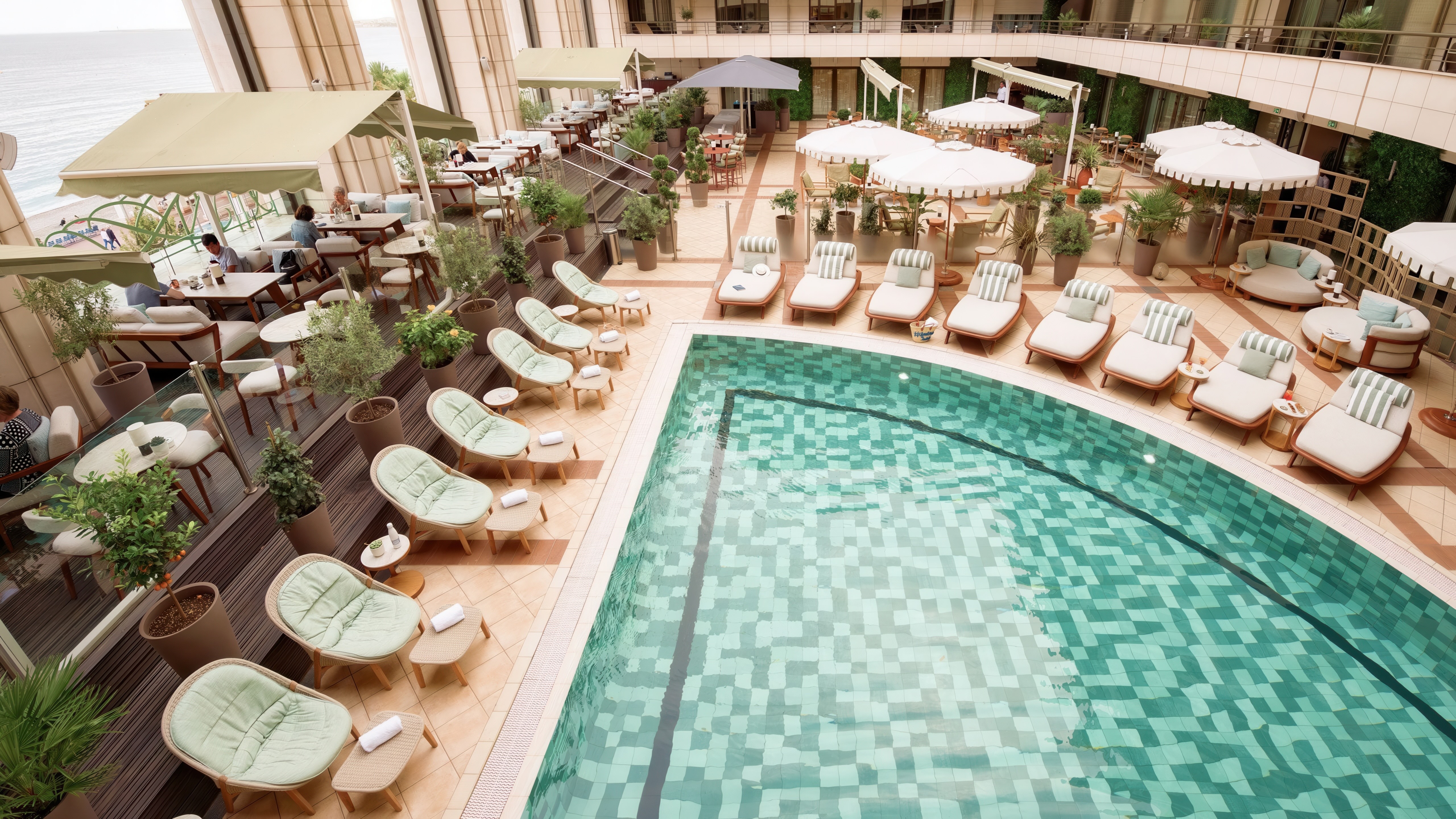 Pool Deck, courtesy of Hôtel Palais de la Méditerranée