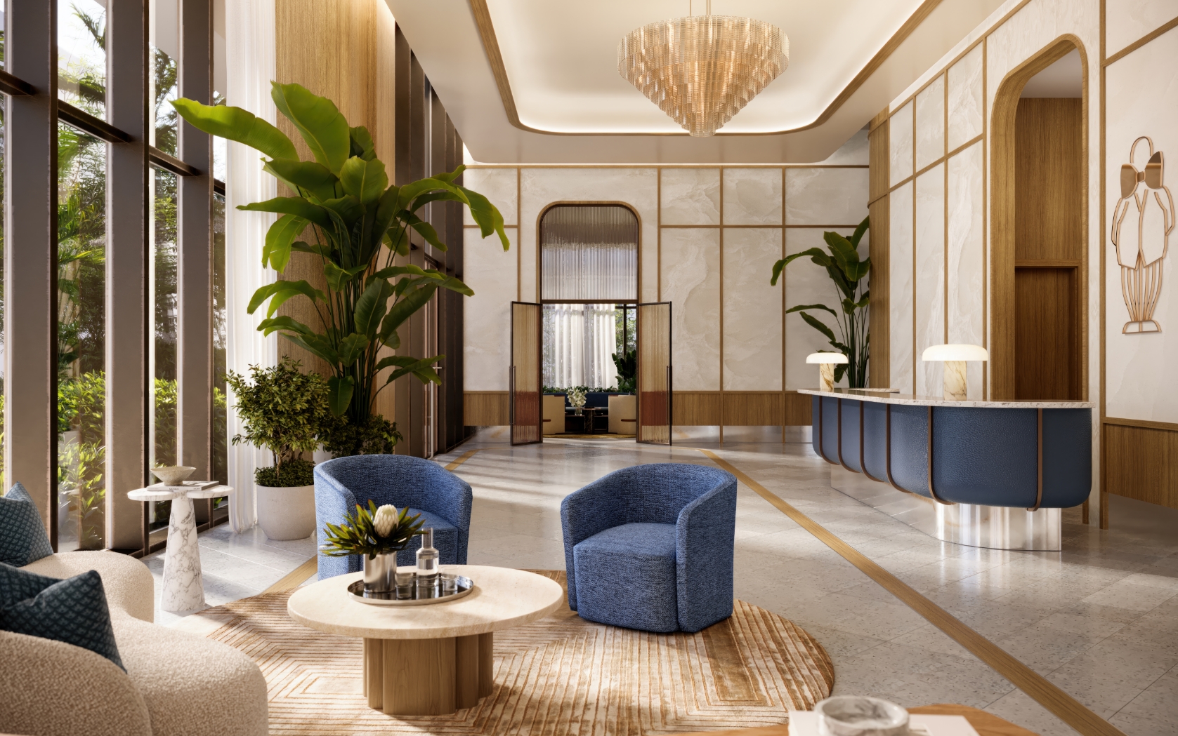 The residential lobby, courtesy of the Mr. C Residences
