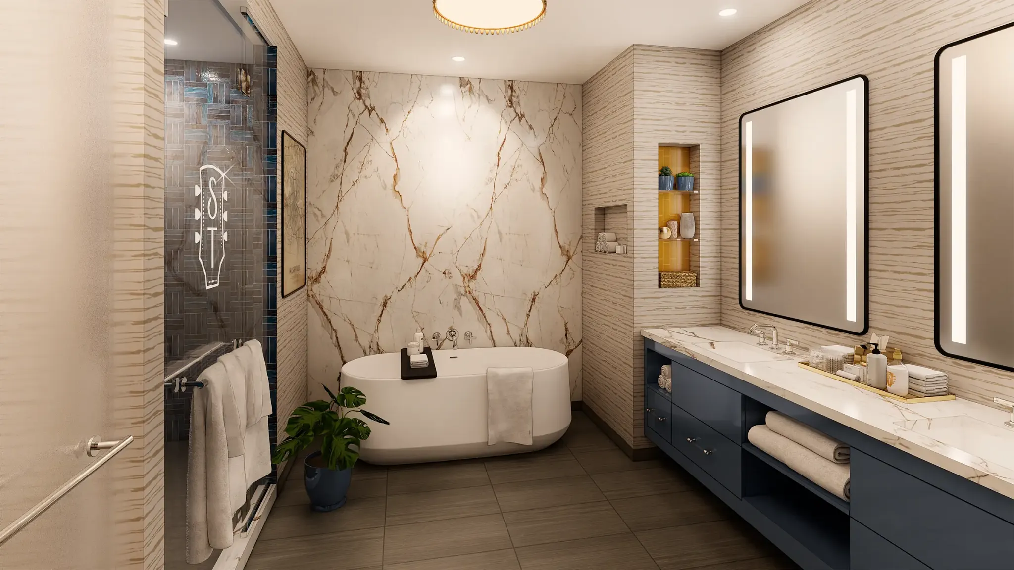 Suite Bathroom, courtesy of Dolly Parton's Songteller Hotel