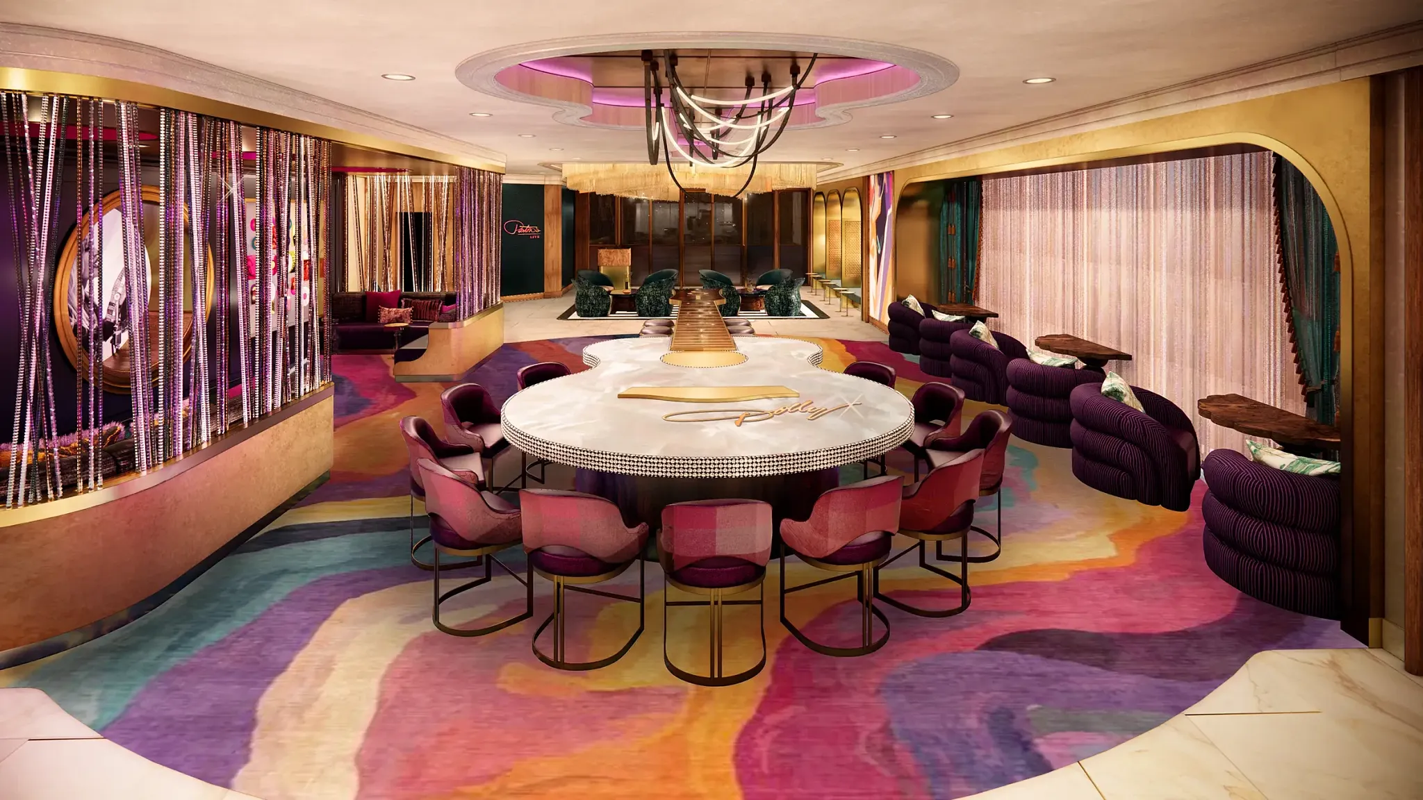 The Listening Lobby, courtesy of Dolly Parton's Songteller Hotel