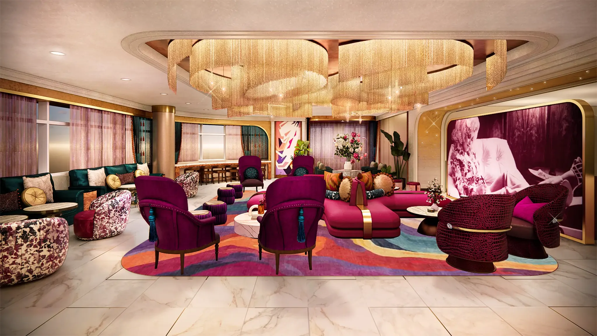 Lobby, courtesy of Dolly Parton's Songteller Hotel
