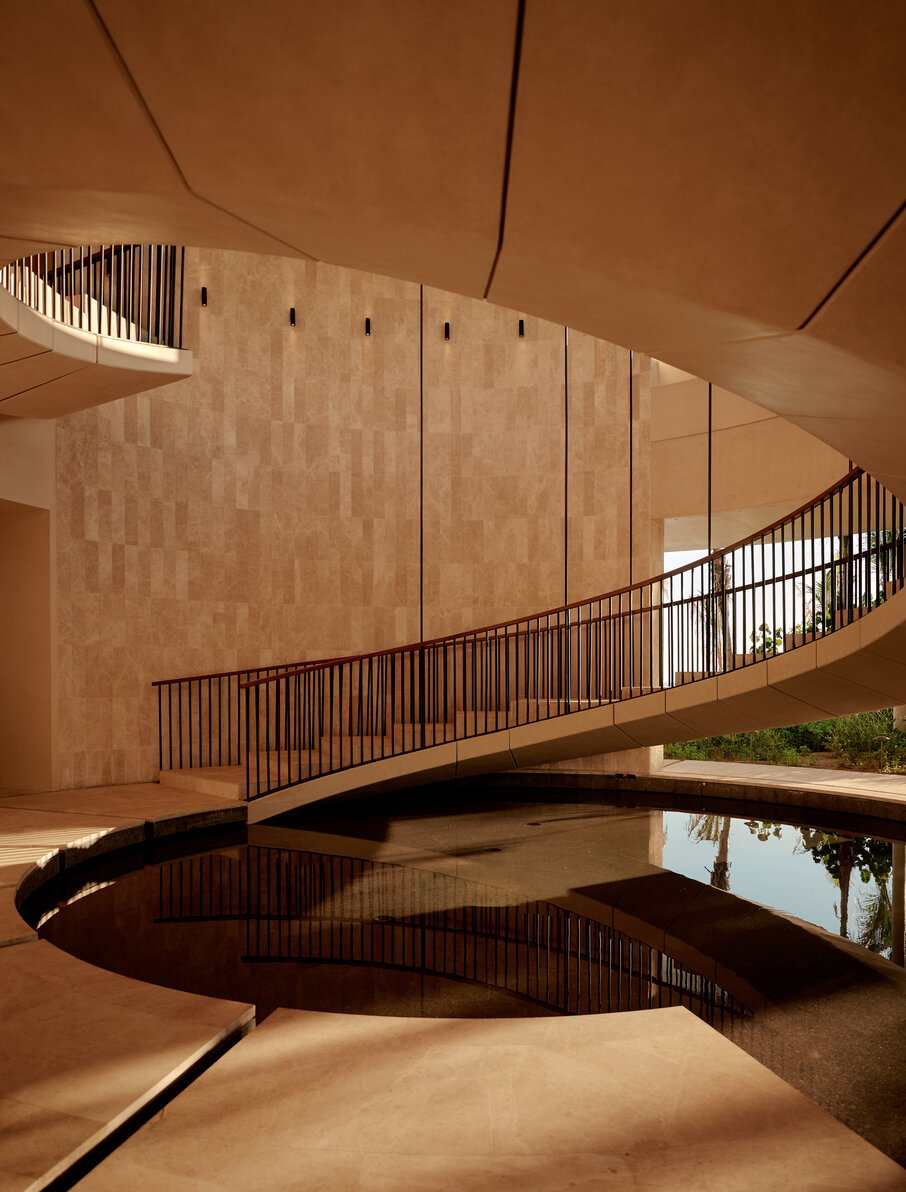 image of the resort interior, staircase, at Amanvari Costa Palmas, courtesy of Aman Group