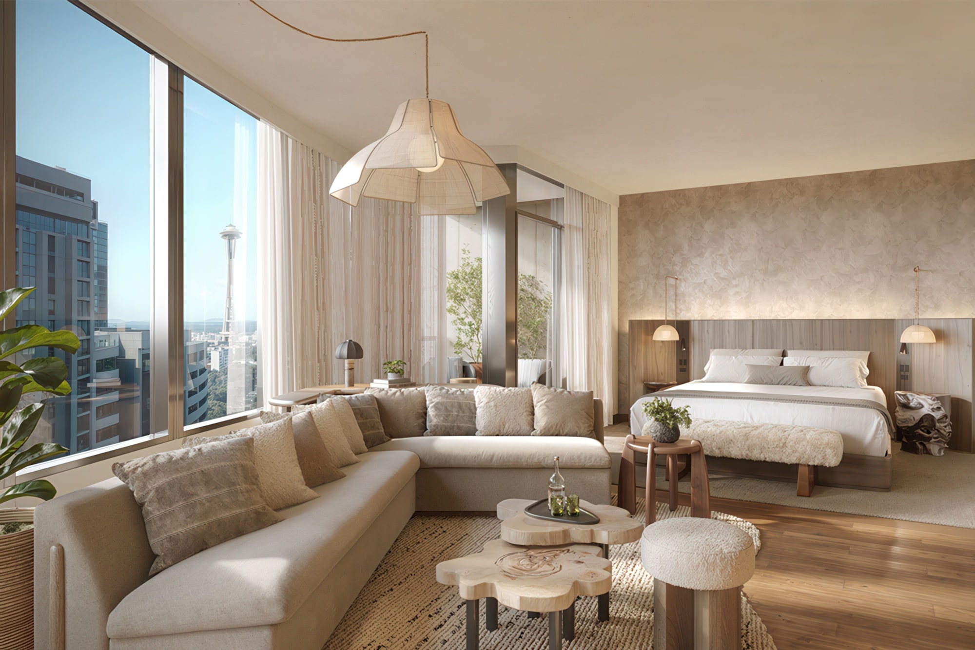 1 Hotel Seattle Suite with overlooking views of the city