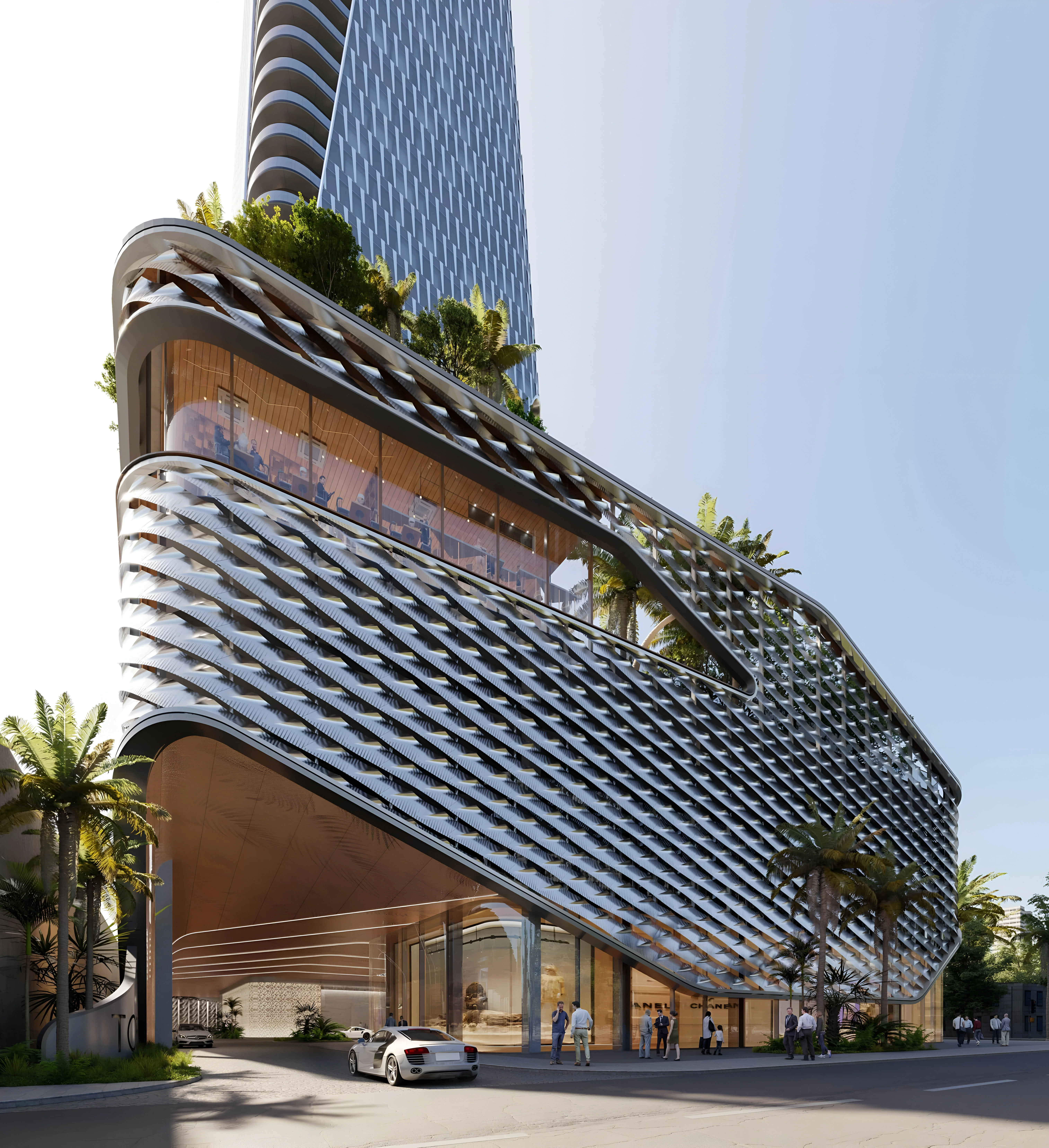 47-story office tower named Tower 36 planned near midtown with a rooftop garden and restaurant
