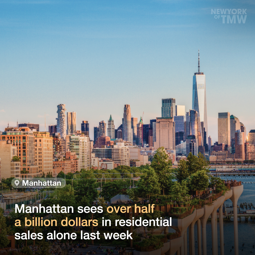 Manhattan sees over half a billion dollars in residential sales alone last week