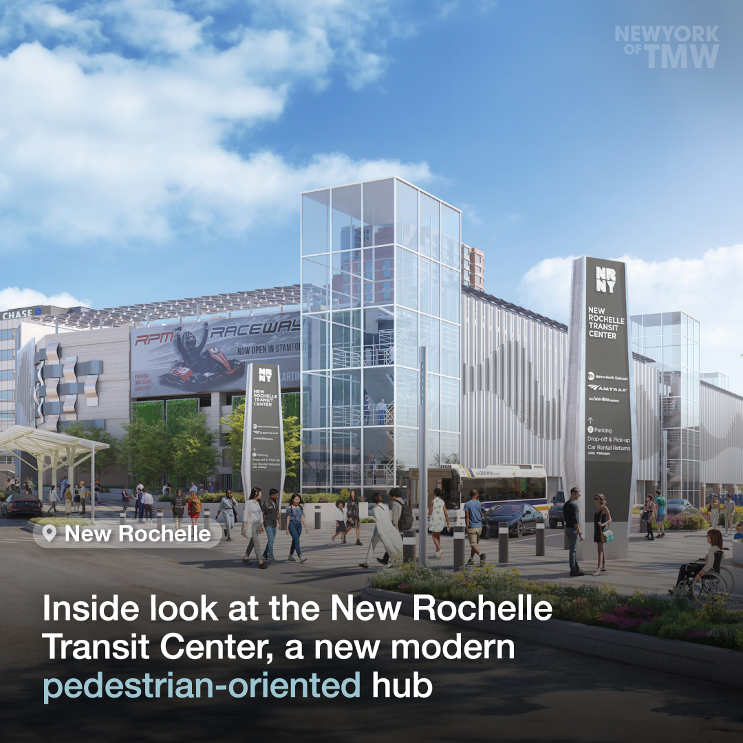 Inside look at the New RochelleTransit Center, a new modern pedestrian-oriented hub