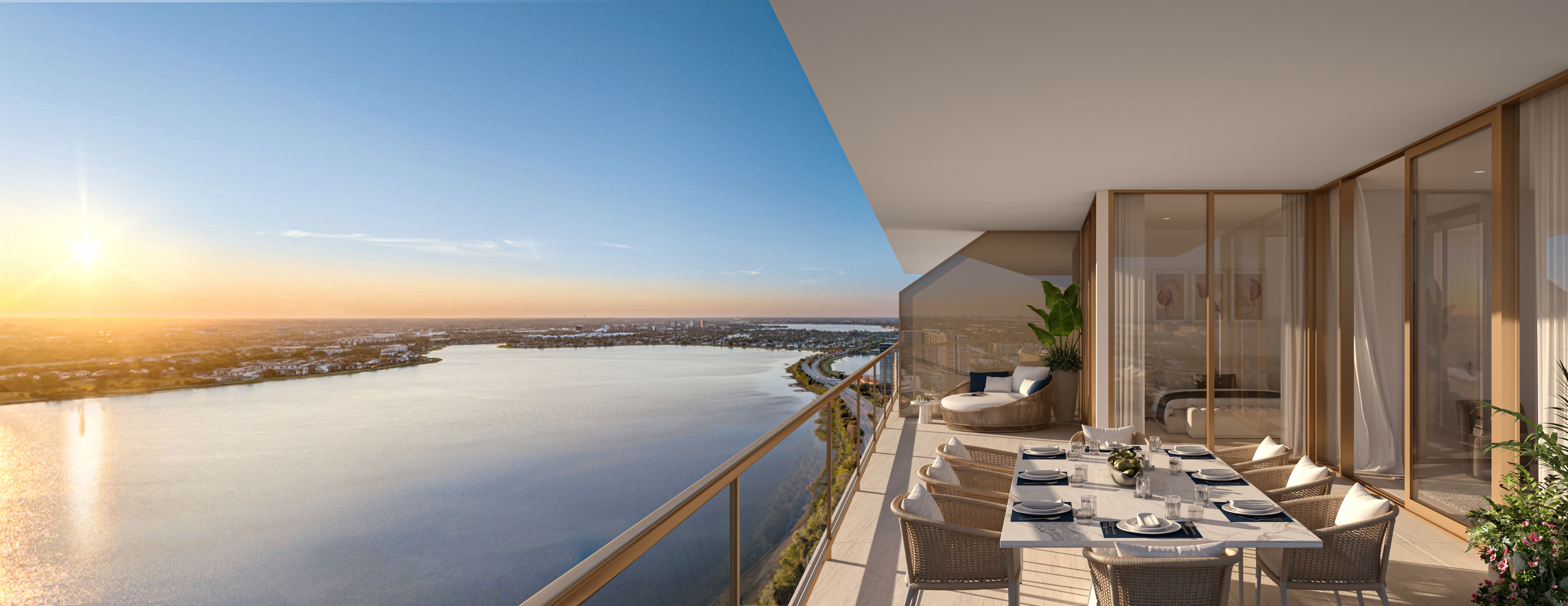 Rendering of The Berkeley Palm Beach Balcony, Arquitectonica