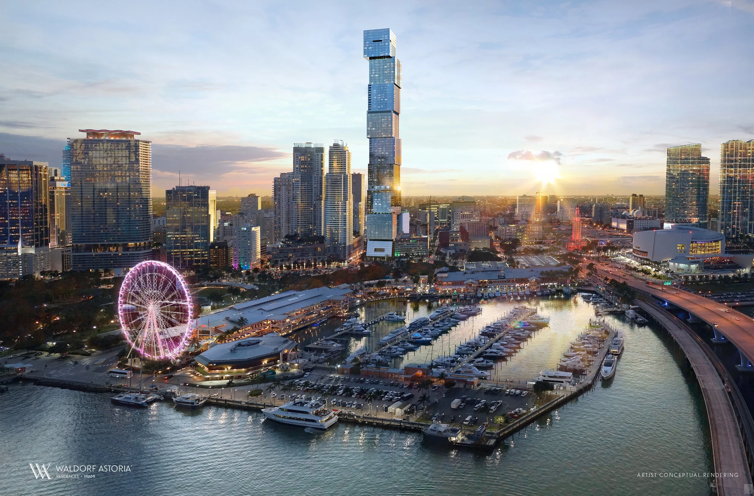 Waldorf Astoria Hotel & Residences, the first supertall tower to break ground in Miami, secures the largest condominium construction loan in Florida’s history